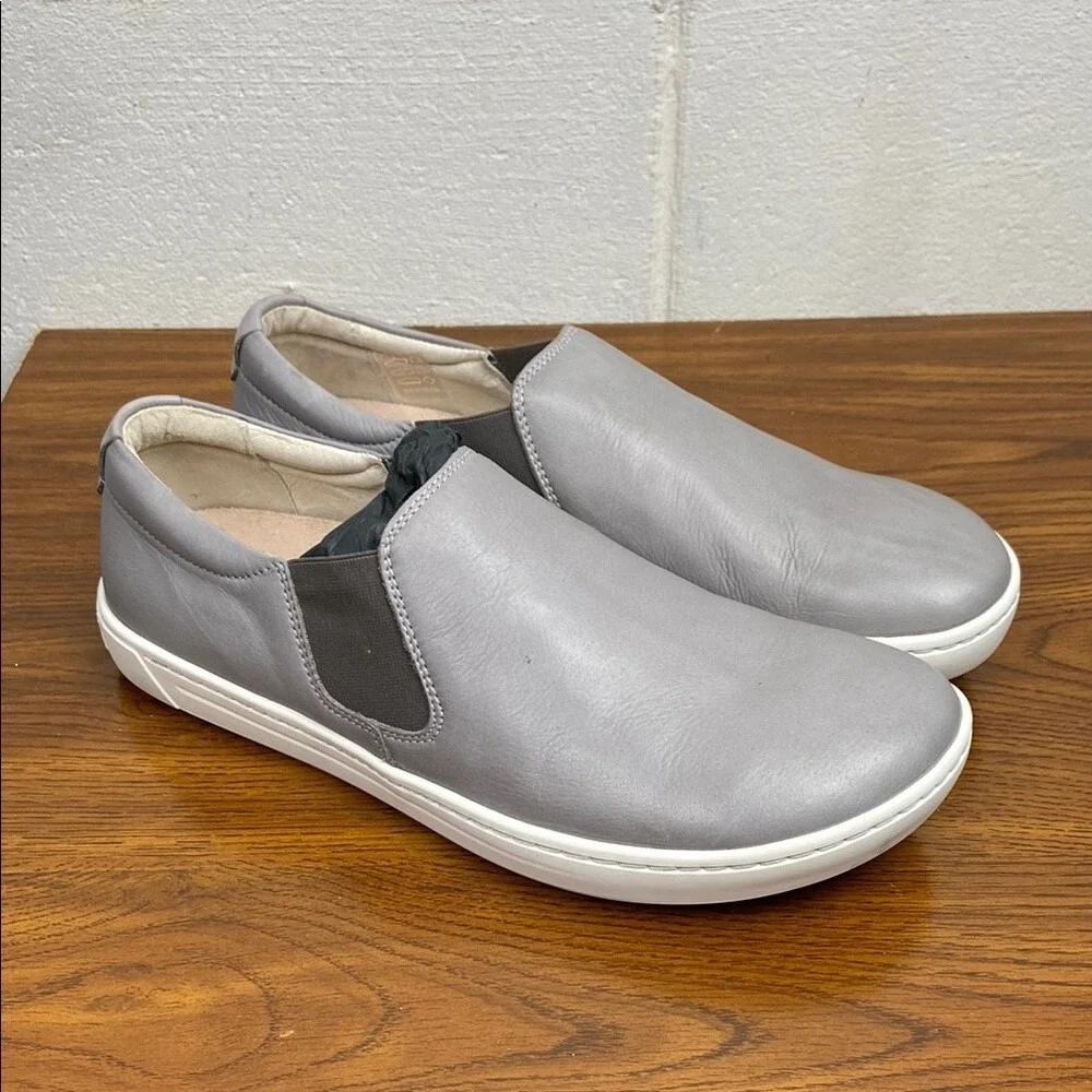 Birkenstock Men's Barrie Grey and White‎ Leather Loafers EU42 Regular Fit 289271